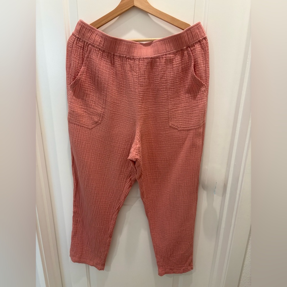 Marine Layer Pink 100%cotton Fabric Pants Size L